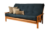 #6000 276 Coil Hinged Queen-size Futon Mattress in Suede Navy